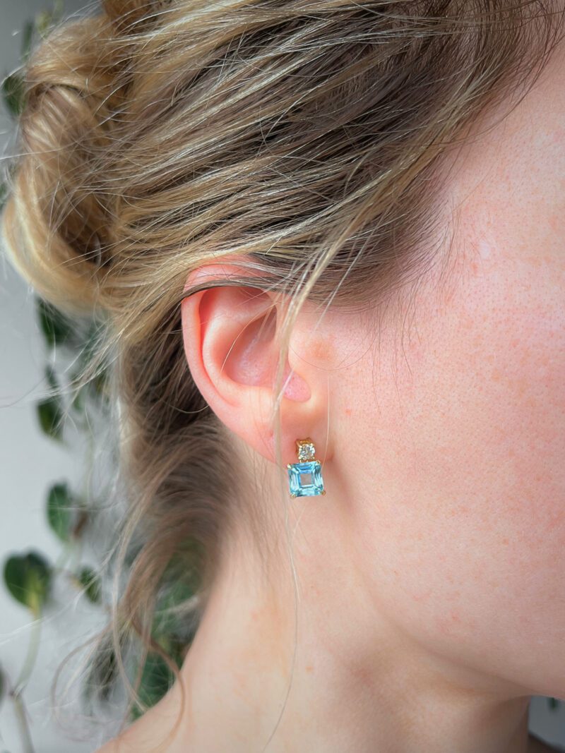Aquamarine Dangle Earrings, 4.15 Carats - Image 2