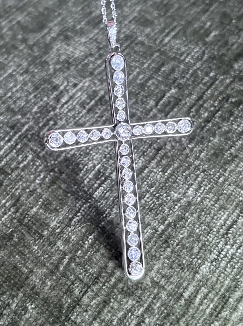 Art Deco Old European Diamond Cross - Image 5