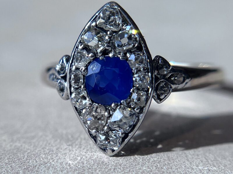 Early 20th Century Sapphire Navette Ring (Sold)