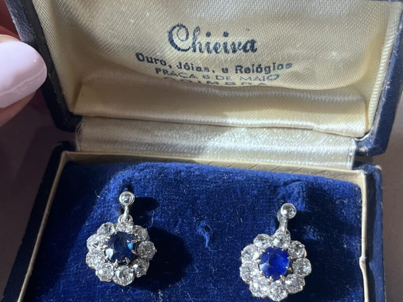 Late 19th Century Sapphire and Diamond Earrings (Sold)