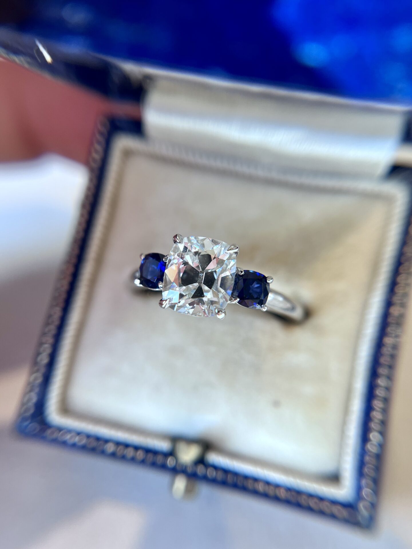 Antique Cushion Cut Diamond Ring, 1.61 Carats