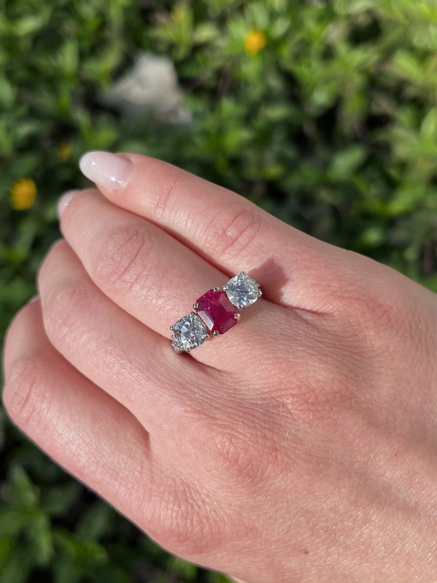 2.10 Carat Unheated Burmese Ruby Ring