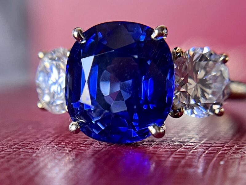 A Cartier Unheated Ceylon Sapphire and Diamond Ring, 5.62 Carats