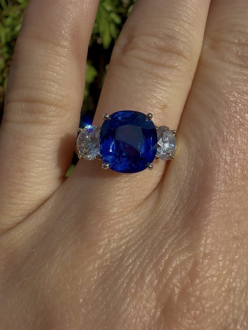 A Cartier Unheated Ceylon Sapphire and Diamond Ring, 5.62 Carats