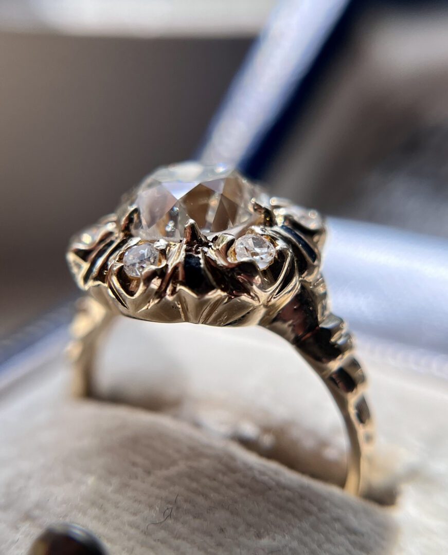 A Victorian Old Mine Cut Diamond Ring - Image 4