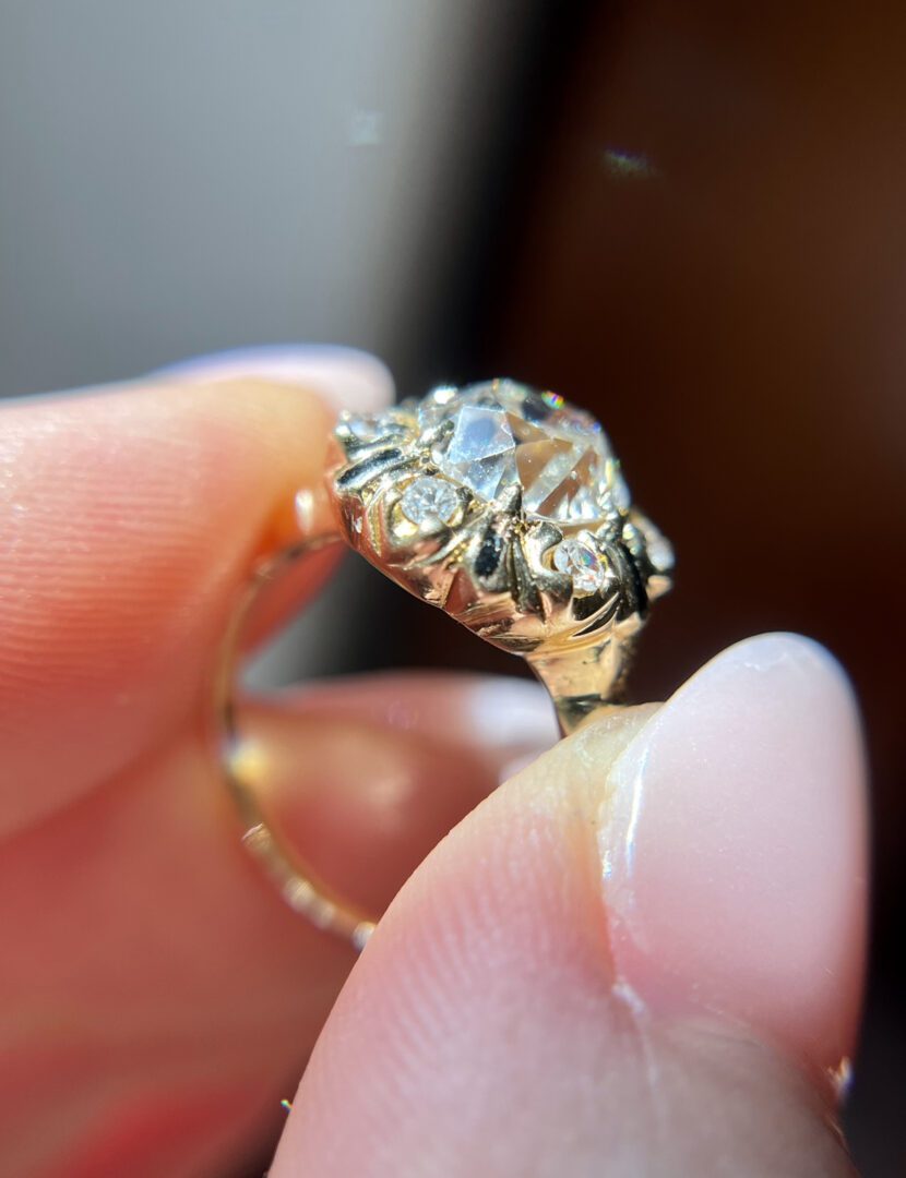 A Victorian Old Mine Cut Diamond Ring