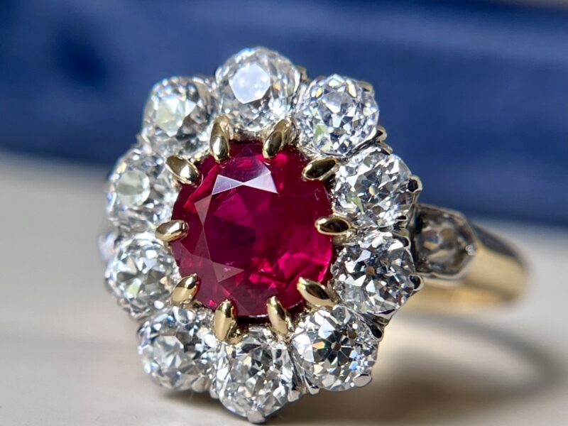 An Unheated Siamese Victorian Ruby Ring (Sold)