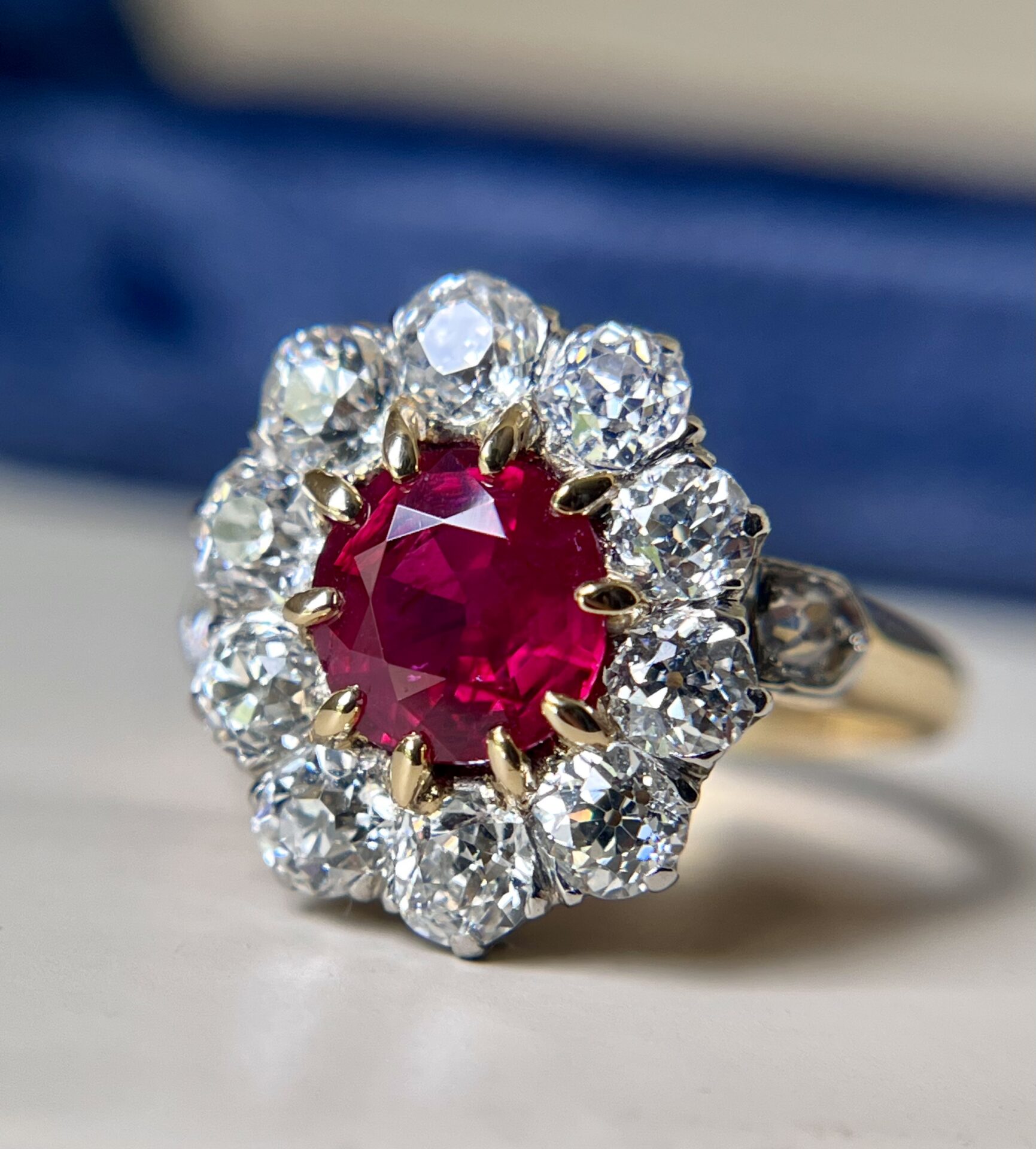 An Unheated Siamese Victorian Ruby Ring (Sold)